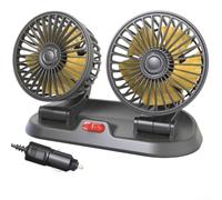 QOXEZY Ventilateur de voiture USB à double tête rotative pour tableau de bord de véhicule Ventilateur électrique silencieux 12 V 24 V 22,5 cm (12 V)