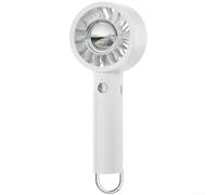 QOXEZY Ventilateur portable rechargeable par USB avec diffuseur de parfum et veilleuse - Vent fort pour mini ventilateur électrique pour plage, camping, trajet, design fin, violet, 7 x 4,5 x 16,5 cm