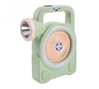QOXEZY Ventilateur USB portable d'extérieur rechargeable avec lumière verte | Ce ventilateur de bureau portable rechargeable offre un refroidissement réglable et un éclairage lumineux pour vos voyages en