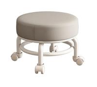 QPKZ Tabouret Robuste à roulettes Bas avec Roues pivotantes à 360°, supportant Une Charge de 440 Livres, siège Bas et Court sur roulettes, Chaise en Cuir PU pour mécanicien Grey