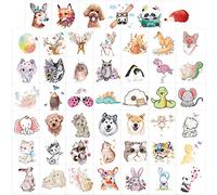 Qpout 48 feuilles Tatouages Temporaires d'animaux pour les enfants, tatouages d'animaux de la jungle du zoo, autocollants de tatouage de bande dessinée imperméable pour enfants garçons filles décor