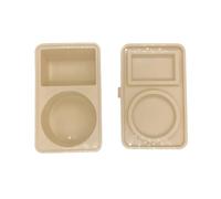 Qpz674 Conteneur à goûter en silicone avec couvercles réutilisables à double compartiment portable anti-fuite pour la préparation des repas, pique-nique, voyage (kaki, 15 x 9,5 cm)