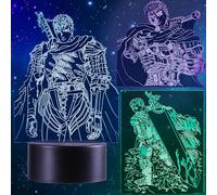 QQAAMZ Manga Berserk Lampe 3d Illusion Led Tactil Maison Enfant De Decoration Chambre Berserk Guts Veilleuse Cadeau Lampe De Table Gadgets Cadeau Noel 3 En 1