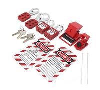 Qqmora Kit de Verrouillage et D'étiquetage, Cadenas de sécurité Multifonctionnels et Loquet pour L'entretien électrique, 1 Ensemble Portable en Acier et Nylon