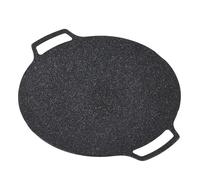 Qqmora Poêle à Barbecue Ronde Antiadhésive avec Doubles Poignées pour la Cuisson des Steaks et des Légumes - Aluminium Léger 1 unité