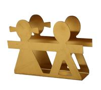 Qqmora Porte-serviettes en Acier Inoxydable avec Motif Couple (Or) | Organisateur de serviettes en métal, polyvalent pour les repas, bords lisses, décor élégant