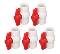 Qqmora Robinet à Tournant Sphérique D'alimentation en Eau en Plastique PVC Durable 5 Pièces pour Arroseurs Paysagers et Piscines (25mm)