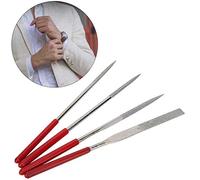 Qqmora Set Lime à Bijoux en Métal avec Poignées Ergonomiques | Acier durable, tête de précision, 4 formes diverses, idéal pour le polissage et l\'artisanat du bois