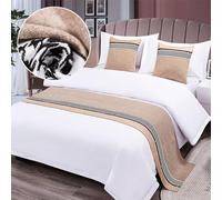 QRGMKL Nouveau Chemin de lit Couvre-lit Premium Écharpe de lit Style européen Chambre d’hôtel Protecteur de literie à la Maison Chemins de lit et Coussins Assortis-R||260X50cm for 2m Bed