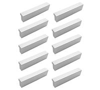 Qrity 10 Pièces 90 ° L Boutons de Porte Cuisine Chambre Armoire Porte Poignées Bouton d'armoire Tiroir Tirette, 32mm, Aluminium, Argent