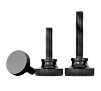 Qrity 12 Pièces Vis à Tête Moletée Haute, M3 x 4 mm Carbone Zingué Noir Vis à Molette, pour Appareils Mécaniques, Appareils et Meubles