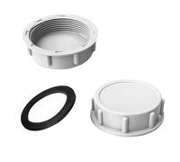 Qrity 2 Pièces Bouchon De Tuyau D'Évacuation Évier de Cuisine Tuyau D'évacuation Capuchon Fileté, 54mm Capuchon de Fermeture, Gris