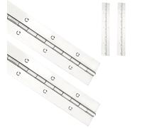 Qrity 2 Pièces Charnières de Piano, Charnière de Porte en INOX, Charnière Continue, Charnières D'armoire, 300mm (12 Inch), Argent
