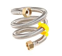 Qrity 2 Pièces G 1/2" x G 1/2" Tuyau Flexible Tressé en Acier Inoxydable Tuyau de Plomberie d'Eau pour Salle de Bains Robinets de Toilettes Évier de Cuisine Tuyaux d'Entrée d'Eau, 60cm