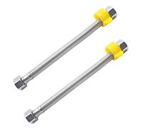 Qrity 2 Pièces G 1/2" x G 1/2" Tuyau Flexible Tressé en Acier Inoxydable Tuyau de Plomberie d'Eau pour Salle de Bains Robinets de Toilettes Évier de Cuisine Tuyaux d'Entrée d'Eau, 10cm