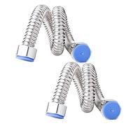 Qrity 2 Pièces G1/2" x G1/2" Tuyau de Vidange Ondulé en Acier Inoxydable, pour Chauffe-eau Connecteur Plomberie Salle de Bain Tuyau Tube D'eau Chaude, 50CM
