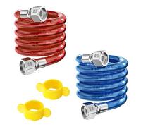 Qrity 2 Pièces Tuyaux D'entrée Flexibles en Acier Inoxydable 304, G1/2" Connecteurs de tuyau pour Chauffe-Eau Eau Chaude et Froide, 30CM