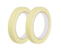 Qrity 2 Ruban de Masquage à Usage Général 15mm x 50m, pour la Protection des Surfaces Lors de Travaux de Décoration/Peinture, Jaune