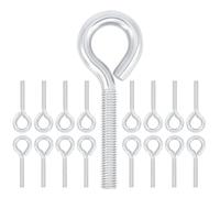 Qrity 20 Pièces Boulons à Œillet M4 x 20 mm, Acier au Carbone Zingué, Anneaux Filetage Vis Tige Longue pour Fixation et Suspension de Câbles, Argenté