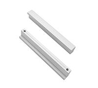 Qrity 2x 90°L Boutons de Porte Cuisine Chambre Armoire Porte Poignées Bouton d'armoire Tiroir Tirette, 96mm, Alliage d'aluminium, Argent
