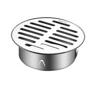 Qrity Drain de Plancher, Siphon de Sol Anti-Blocage de Balcon en Acier Inoxydable, Siphon de Sol pour Douche, Rond Anti-Blocage (110 Bouche Plate)