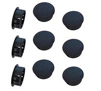 Qrity Lot de 10 Bouchons de Trou en Plastique - 22 mm - Capuchons Ronds à Clipser pour Trou de Meubles - pour Armoire, Bureau, Table, Chaise, Armoire - Noir