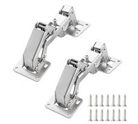 Qrity Lot de 2 Charnières de porte pour armoires de cuisine de 170 degrés + 16 vis - Charnières de porte grand angle - Pas de fente requise - Facile à installer