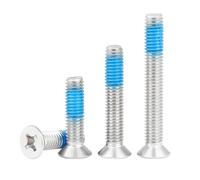 Qrity Lot de 20 Vis à Tête Fraisée Phillips M5x10mm en Acier Inoxydable, Petites Vis avec Revêtement en Frein Filet Bleue, Pour l'Équipement de Machine et les Meubles