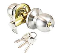Qrity Poignée De Porte, Ronde Bouton Serrure Verrouillage Porte, Verrouillage par clés, Taille du loquet 60 / 70mm