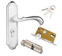 Qrity Serrure à Levier, Serrure de Poignée de Porte avec Clés, Sécurité de Porte Antivol, Poignée de Portes en Alliage de Zinc