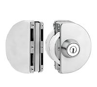Qrity Serrure de Porte en Verre en Acier Inoxydable Avec n Cuivre pour Bureau, Maison, Salle de Bain D'épaisseur de Verre 10-12 mm