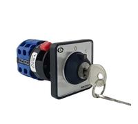 QRJAZHNTP Sélecteur Universel monotrou YMW26 LW26-20YS3/2S avec clé, 2 pôles, 2 Bits, Alimentation 0-1, Marche-arrêt, 20 A, commutateur à cames Rotatif(01)