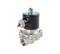 QRUYHBAJU Électrovanne pneumatique normalement fermée en Acier Inoxydable 304, 1/4", 3/8", 1/2", 3/4", 1", 1-1/2", Femelle, 12 V, 24 V, 110 V, 220 V(Bspt Female-ac220v,1 inch)