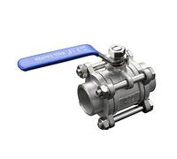 QRUYHBAJU Robinet à tournant sphérique à Filetage BSP en Acier Inoxydable 1-1/4 ", Robinet à tournant sphérique en Trois pièces DN32 à Utiliser avec des liquides et des gaz(SS304)