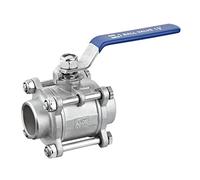 QRUYHBAJU Robinet à tournant sphérique à Filetage BSP en Acier Inoxydable de 1 à 1/2 Pouces, Robinet à tournant sphérique en Trois pièces DN40 à Utiliser avec des liquides et des gaz(SS304)