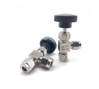 QRUYHBAJU Vanne à Aiguille à Double Virole en Acier Inoxydable 304, 1 pièce, 6mm 8mm 10mm, Chemin de gaz, Type à Angle Droit, vanne à Globe(8mm)