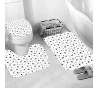 QRWOEAW Ensemble de Tapis de Bain 3 Pièces,Tapis de Salle de Bain Antidérapant et Lavable,Avion, Mission des Casques Bleus Jet Up tanationale,avec Couvercle de WC pour Toilettes