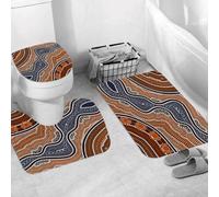 QRWOEAW Ensemble de Tapis de Bain 3 Pièces,Tapis de Salle de Bain Antidérapant et Lavable,Un majestueux Dragon Bleu aux détails complexes, perché avec grâce sur Un,avec Couvercle de WC pour Toilettes