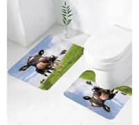 QRWOEAW Lot de 2 Tapis Salle de Bain,Tapis WC Contour et Tapis de Bain,Le Drapeau de Course et Le Compteur de Vitesse sur Fond texturé en nid d'abeille,Microfibre Tapis de Douche antidérapant