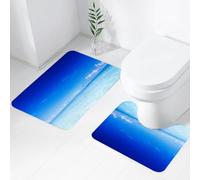 QRWOEAW Lot de 2 Tapis Salle de Bain,Tapis WC Contour et Tapis de Bain,Paysage, Photo de Bled en Slovénie avec des Montagnes enneigées dans Le lac et,Microfibre Tapis de Douche antidérapant