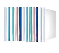 QSLKI 10 Feuilles Transparent Dossier du Fichier avec Reliure Barre Coulissante, Clair Chemise de Couvertures Rapports D'affichage, École Bureau Accueil Documents Classification Organisateur