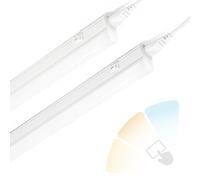 Qsmile Lot de 2 Réglette LED 120cm Connectable, 3 Couleurs CCT Néon LED | Économe en énergie 18W 2000LM, 3000K/4000K/6500K, Sans Scintillement, Idéal pour Garage, Atelier & Cuisine