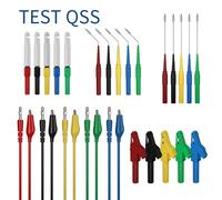 QSS 25 pièces Kit de fils de Test multimètre 4MM fiche banane à pince crocodile fil de Test avec sonde de Test Kit de sondes arrière A