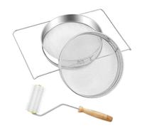 QSTDGVPW 3 Pièces Filtre à Miel Passoire pour Apiculture Double Filtre Extracteur Matériaux INOX Rouleau Aiguilles Extraction Optimisée Kit Complet Adapté