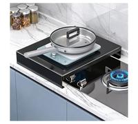 QSTGX Couvercle Plancha Rectangulaire en Acier Pour CuisinièRe pour cuisinière de camping forme L Conception antidérapante Résistant à la rouille(35x48x7cm)