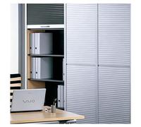 QSTGX Portes Buffet Enroulables Kit de Porte À Enroulement Porte D'armoire Haute À Enroulement Pliable Pour Meuble de Cuisine, Caravane, Camping-car, Bureau, Hôtel(50x100 cm)