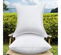 QSWRD 45 x 45 CM Garnissage de Coussin Extérieur Lot de 2 Moyen Rembourrages Coussin Imperméable et Moelleux Coussin Carré pour Canapé Jardin Terrasse et Salon Blanc