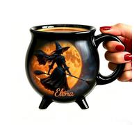 QSZ Mug Chaudron Sorcière Personnalisé Tasse à Café en Céramique pour Femme (Tasse à café sorcière)