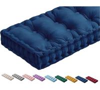 QTANZIQI Coussin de Sol Bleu avec poignée, épais, pour Banc extérieur/intérieur, pour/Cuisine/terrasse, balançoire, Coussins de canapé matelassés (140x35x10cm)