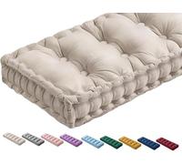 QTANZIQI Coussin de Sol Bleu avec poignée, épais, pour Banc extérieur/intérieur, pour/Cuisine/terrasse, balançoire, Coussins de canapé matelassés (140x35x10cm)